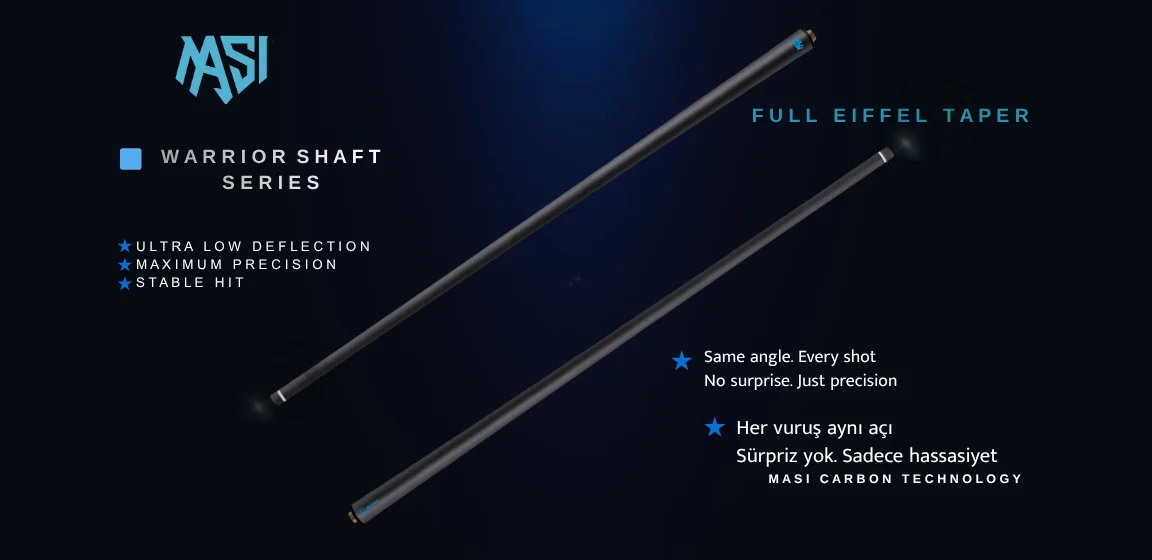 Masi Carbon carbon fiber billiard cue - premium shaft technology